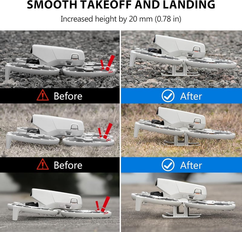 STARTRC جهاز هبوط لطائرة DJI Flip ملحقات الطائرة، ساق قابلة للطي بارتفاع ممتد لطائرة DJI Flip Fly More Combo - Image 3